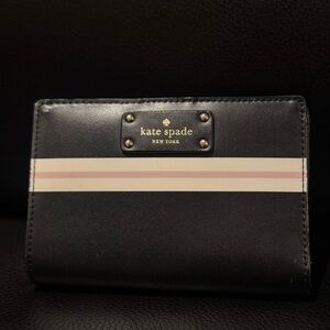 Kate Spade Black Wallet with Pink and White Accents